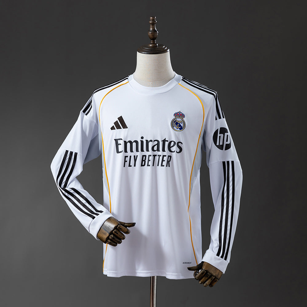 Camisa I Manga Longa Real Madrid 25/26 Modelo Torcedor