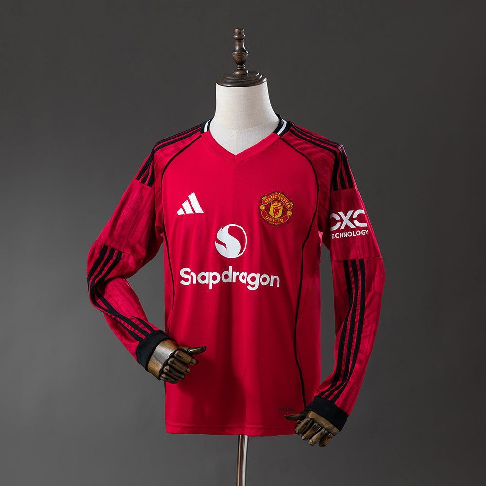 Camisa I Manga Longa Manchester United 25/26 Modelo Torcedor