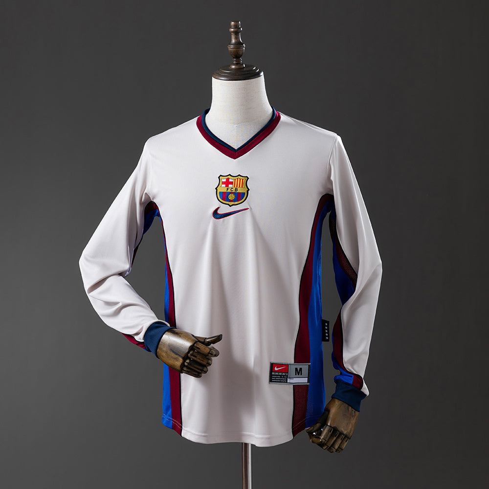 Camisa II Retrô Manga Longa Barcelona 98/99 Modelo Torcedor